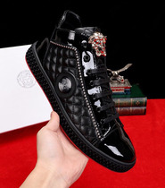 European Station 2020 Spring Summer Great Shoes High Bunch Shoes Men Beauty Duesha Genuine Leather Fashion Inglén Lacquered Leather Sport Casual Shoes Tide