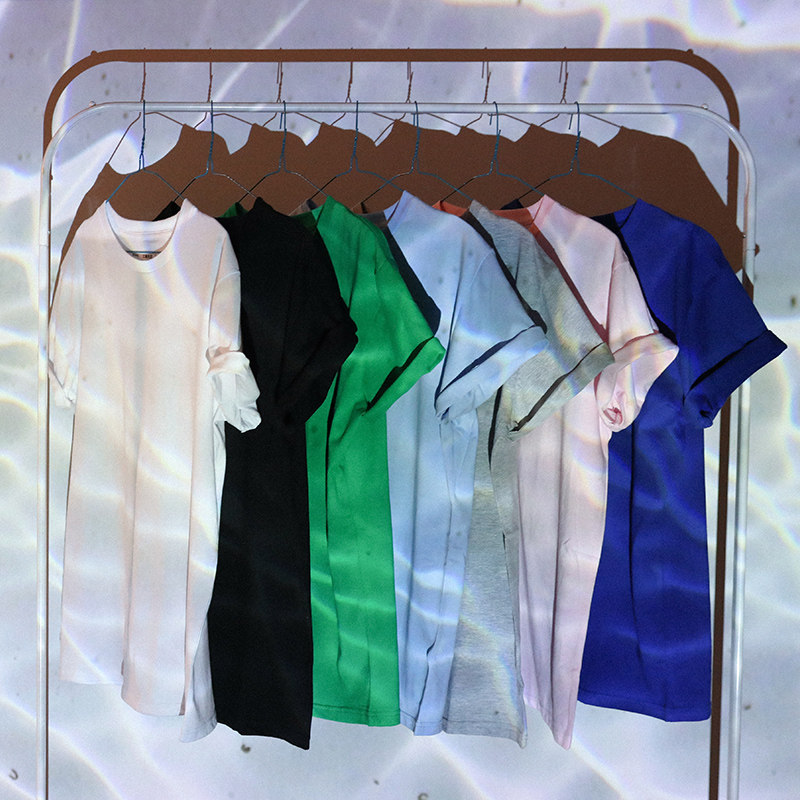 江南潮牌文艺男装 糖果色简约清新TEE韩版潮男圆领短袖T恤打底衫