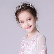 Girls Crown Little Girl Princess Hair Accessories Bright Diamond Female baby performance Headdress Silver Crown Hairband Dress Accessories