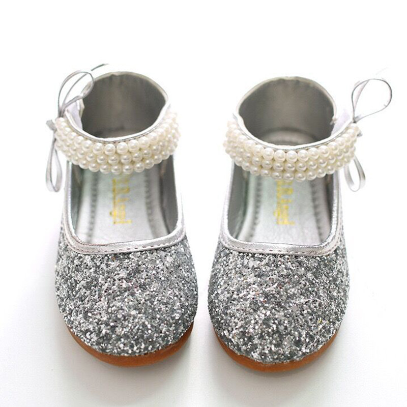 Girl Shoes Princess Shoes 2019 Summer New Children Flat Bottom Shoes Performance Leather Shoes Little Girl Flowers Children Birthday Single Shoes