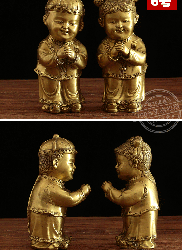 Khai trương đồng nguyên chất, trai vàng, tượng phật nữ, trai lớn Trung Quốc, trai, gái, tặng tiền, một cặp đồ trang trí phong thủy decor nhà