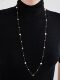Autumn and winter exquisite small flower imitation pearl sweater chain women's style high-end fashion versatile long sweater necklace accessories