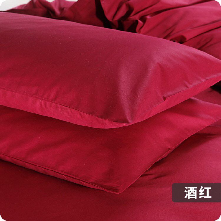 New 40 cotton pure cotton bedding single - person pillow - sleeve pillow - cover pillow - cover envelope pillow - case wine red