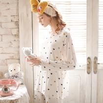 Monthly clothing Summer thin section postpartum spring and autumn Modal pregnant women feeding nursing pajamas Female maternity hospital clothing Home clothing