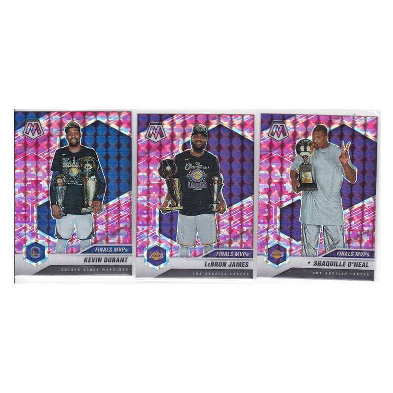 Star Card Durant Lebron James O'Neal Holding Trophy Fan Refraction Panini 20-21 Mosaic