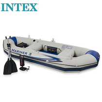 INTEX thickened hard bottom three-person inflatable boat Assault boat Rubber boat Kayak 3-person boat Fishing boat 68373