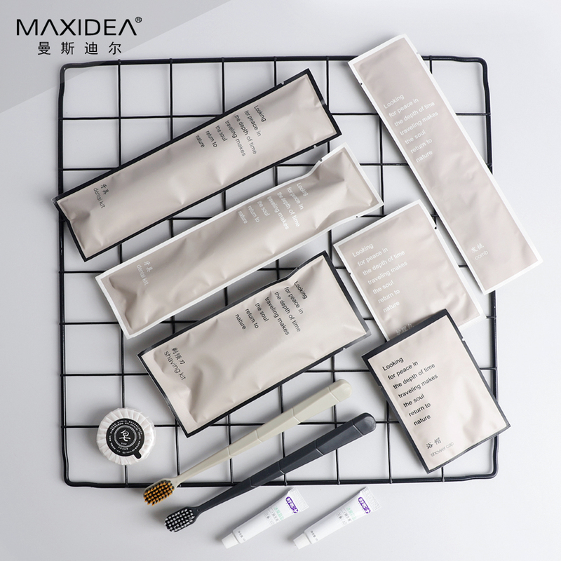 Simple and Niche High-End Hotel Disposable Toiletries Toothbrush and Toothpaste Set, Special Toothbrushes for Guesthouses, Stone Paper