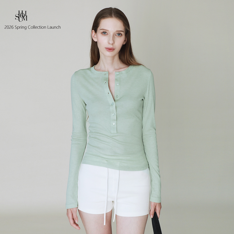 Shuomi Mulberry Silk Summer Sun-Protective Shirt for Women, Slim-Fit High-Elastic Henley Shirt, Yoga Sports Long-Sleeve T-Shirt Top