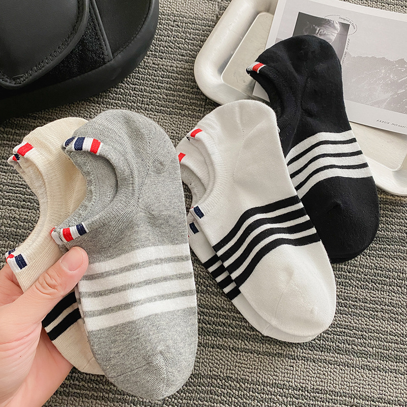 Trendy Socks, Summer Thin Pure Cotton Sports Ankle Socks, College Style Low-Cut Socks, Breathable Invisible Boat Socks for Women, Striped Trendy Socks, Summer Thin Pure Cotton Sports Ankle Socks, College Style Low-Cut Socks, Breathable Invisible Boat Socks for Women, Striped