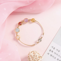 Crystal bracelet niche design female simple style student 14K gold bag girlfriend birthday gift