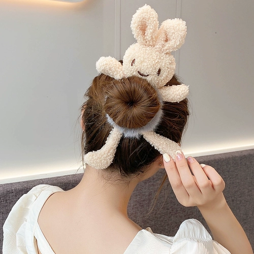 Мультяшная милая заколка для волос, резинка для волос, аксессуар для волос, плюшевая, с медвежатами, популярно в интернете