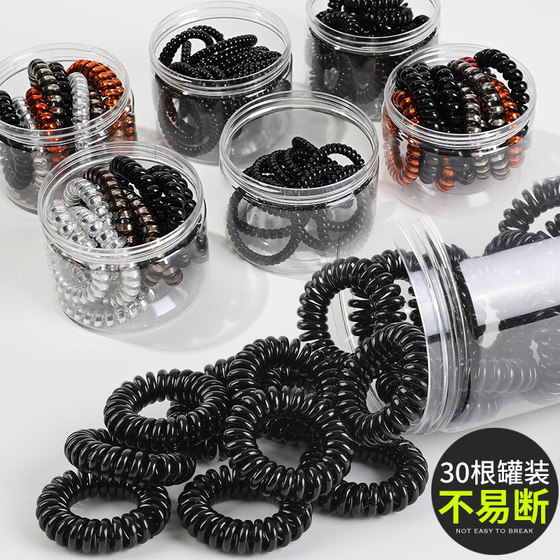 Phone cord hair tie for women, small size, Korean hair tie, simple hair tie, black rubber band, electric coil headband