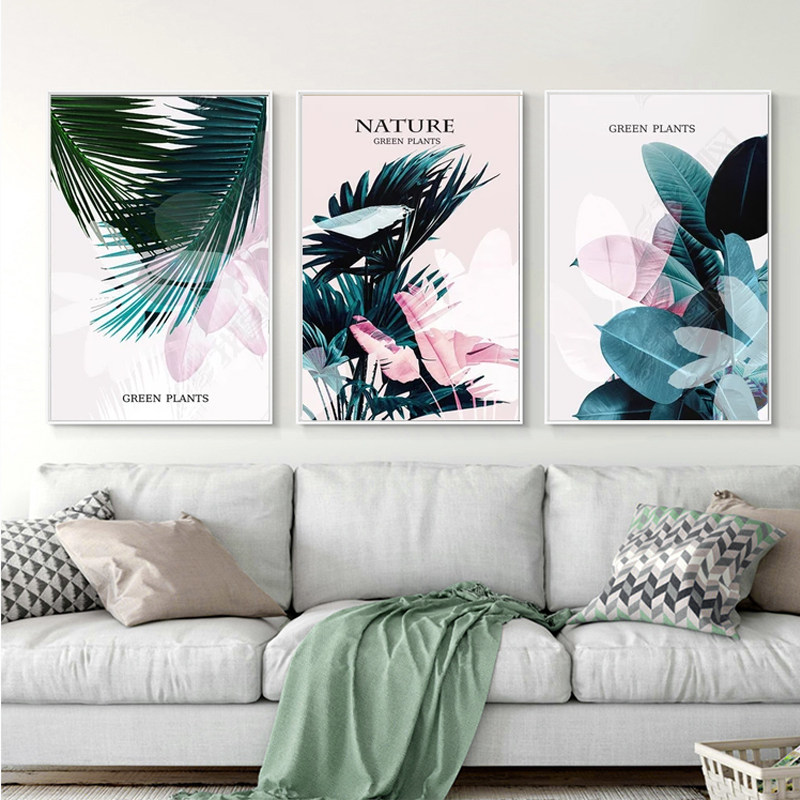 掛畫壁畫裝飾畫風景畫簡約掛畫北歐風格客廳裝飾畫三聯沙發背景墻掛畫現代簡約龜背竹壁畫綠植畫 Yahoo奇摩拍賣