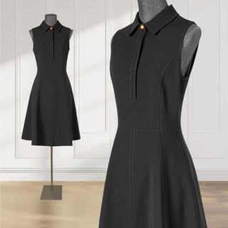 Hepburn Style Black Dress for Women, Spring 2026 New High-End French Plop Collar Shirt Dress, Sleeveless Tank Dress