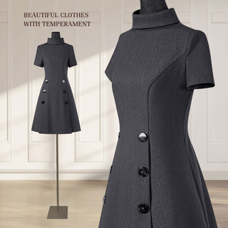 French-Style Gray Dress for Women, Summer 2026 New Model, High-End, Petite, Understated, Intellectual, Elegant, Vintage Dress