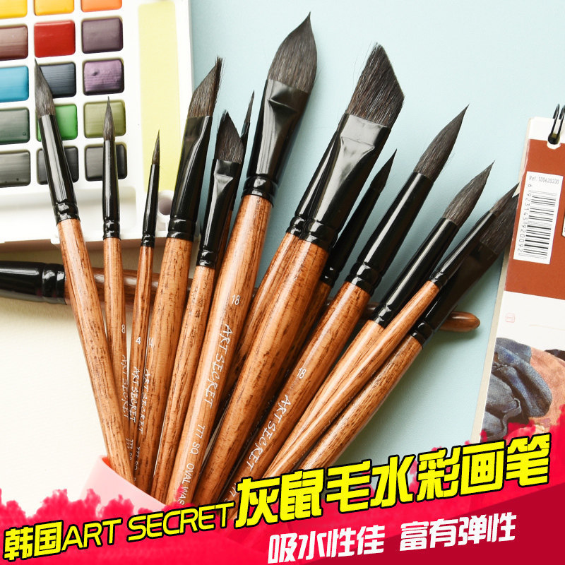 South Korea Art Secret gray rat Mao watercolor painting pen tip shaped cat tongue Tip Knife Frontal watercolor painting