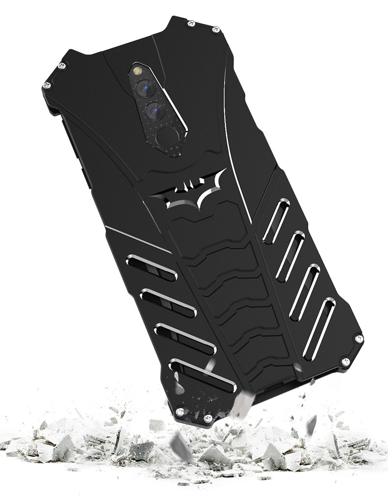 R-Just Batman Shockproof Aluminum Shell Metal Case with Custom Batarang Stent for Xiaomi Black Shark Helo