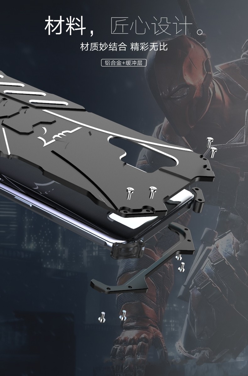 R-Just Batman Shockproof Aluminum Shell Metal Case with Custom Batarang Stent for vivo X30 Pro & vivo X30