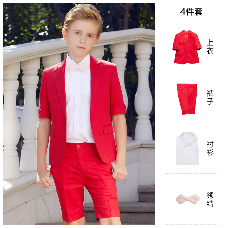 BOERSS trai ăn mặc trẻ em Hiện Mang hoa trẻ em Suit chủ Suit Anh Gió Shorts Set Xuân / Hè