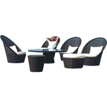 Yuanmao outdoor rattan sofa combination leisure terrace rattan chair sofa rattan chair lazy chair outdoor terrace sofa