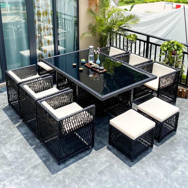 Yuanmao net red villa outdoor tables and chairs courtyard outdoor rattan chair garden terrace outdoor leisure rattan table and chair combination