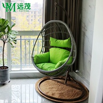 Rocking chair swing birds nest hanging basket rattan chair double hanging chair home hammock indoor cradle lazy rattan hanging blue single