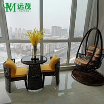 Far-lush net red light extravagant balcony small table and chair rattan chair tea table Three sets balcony tea table and chairs Composition Leisure containing