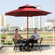 Far-lush beach umbrella Outdoor umbrella Courtyard Umbrella Sun Umbrella Large Swing Stall Midpost Umbrella Commercial Folding Table Chair With Umbrella