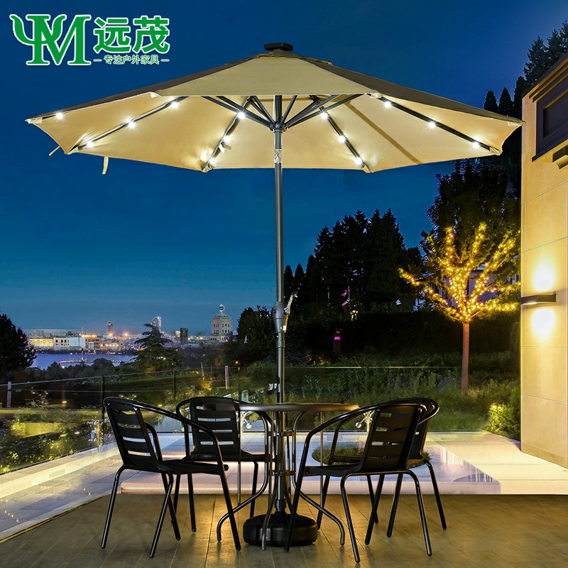 Far-lush beach umbrella Outdoor umbrella Courtyard Umbrella Sun Umbrella Large Swing Stall Mid Column Umbrella Commercial Folding Table Chair With Umbrella-Taobao