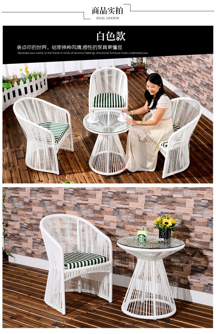 Wicker ghế năm mảnh kết hợp một bàn bốn ghế nội thất sân ngoài trời giải trí ngoài trời ban công bàn cà phê bàn ​​ghế ba mảnh - Bàn ghế ngoài trời / sân bàn ghế gỗ ngoài trời
