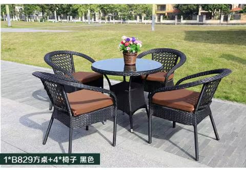 Bàn ghế ngoài trời giải trí ban công mây bàn bốn ghế kết hợp ghế mây bàn cà phê ba mảnh quán cà phê phòng ăn - Bàn ghế ngoài trời / sân bàn ghế ngoài trời