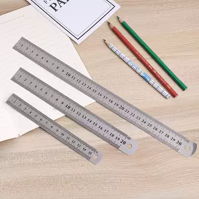  Steel ruler 15 cm 20 cm 30 40 lengthened ruler can be hung office stationery measurement drawing