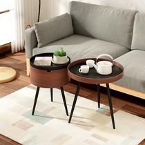 Sofa side cabinet coffee table small table shelf living room table small round table bedside table Italian round combination coffee table