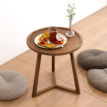 Xie Mei Song small apartment coffee table Nordic modern round small coffee table oak solid wood retro living room coffee table