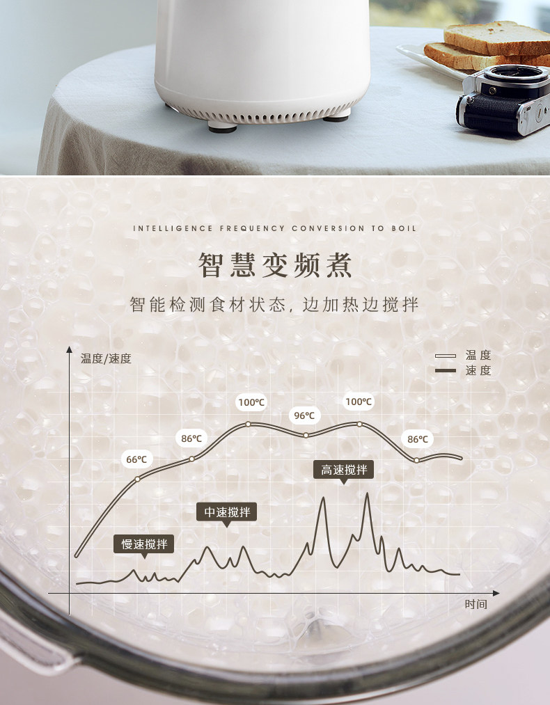 扬子 多功能加热破壁料理机 全自动豆浆机 1.2L 图6