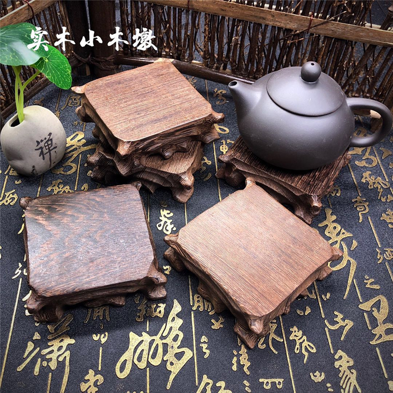Chinese style retro solid wood pier Jewelry shooting photo props Tea cosmetics photo photography ornaments