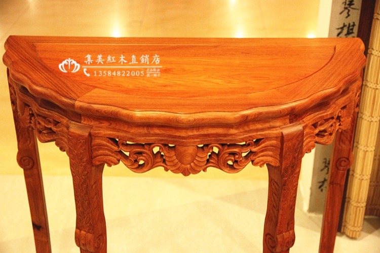 Jimei màu đỏ gỗ gụ đồ nội thất bằng gỗ hồng mộc nửa mặt trăng nền gỗ gụ nửa mặt trăng gỗ tường bảng Châu Phi lê bàn - Bàn / Bàn bàn gỗ nhỏ