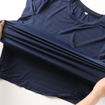 Mesh Ice Silk fabric soft quick-drying comfortable four-sided bounce summer sports quick-drying short sleeve T-shirt 3966