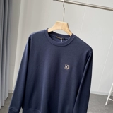 Брендовый демисезонный мужской лонгслив, изысканная толстовка, круглый воротник, с вышивкой