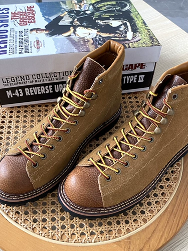 Индийские короткие ботинки из воловьей кожи уровня «шеф» с короткими лицами, боксерские ботинки, рабочие ботинки цвета хаки Ami 11388