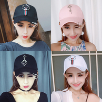 High hat autumn and winter flat top black hat iron ring girl Primary School Korean check fishing cap