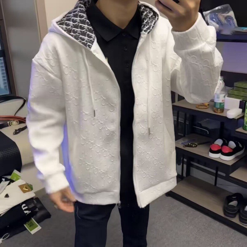Trendy Designer Full-Print Hooded Jacket for Men, American-Style Sweatshirt, Youth Luxury Outerwear for Young Men