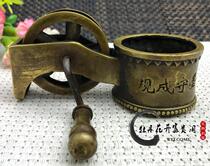 Antique antique antique bronze brass words and deeds like a brave ink bucket home decoration collection ornaments