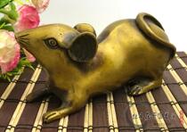 Antique bronze NAFU collection antique pure copper twelve zodiac rat pair of mouse bronze ornaments