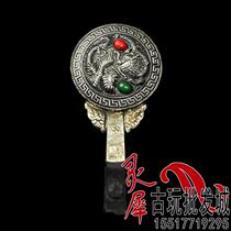 Special offer Antique mirror Dressing mirror Antique silver gilt silver handle Copper mirror Antique copper gilt silver mirror jewelry