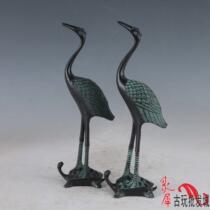 Antique Miscellaneous antique bronze ornaments a pair of crane antiques collectibles home decoration