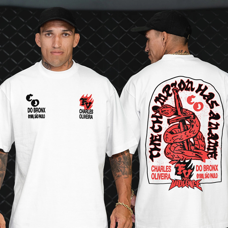 Oliveira-Snake Ufc Crew Neck American-Style Small Neckline T-Shirt Mma Short Sleeve