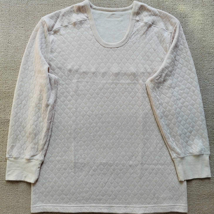 Men's Round Neck Three-Layer Thermal Shirt with Shoulder Pads, Thickened Pants, Comfortable Underwear for Middle-Aged Men in Autumn and Winter
