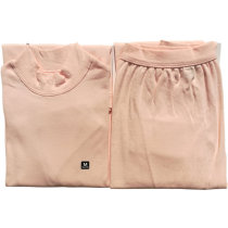 Three-shot female soothing cotton semi-high-neck underwear cotton sweater knitted autumn trousers one-inch collar cotton bottoming suit