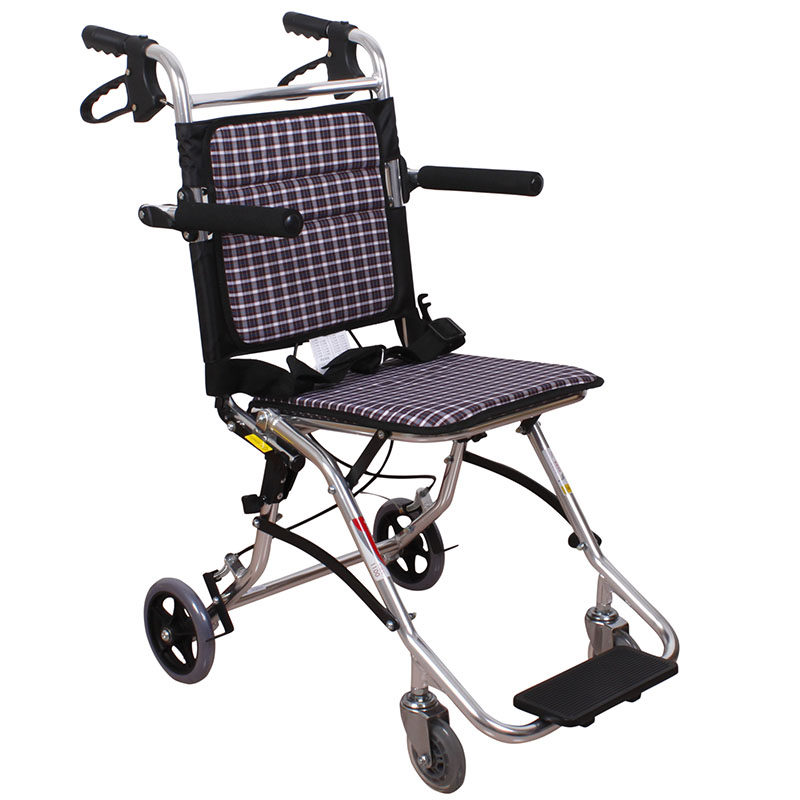 Fish Leap Portable Wheelchair Aluminum Alloy Foldable Lightweight 1100 Trolley Home Elderly Manual Wheelchair TL